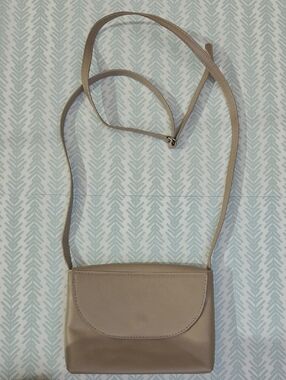 Alex Bender Minimalist Classic Beige Leatherĺ Crossbody Bag -